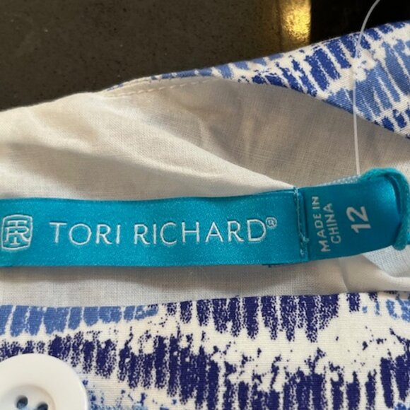 Tori Richard Honolulu Dagmar Dress Calm Seas Size 12 NWT - Picture 2 of 11
